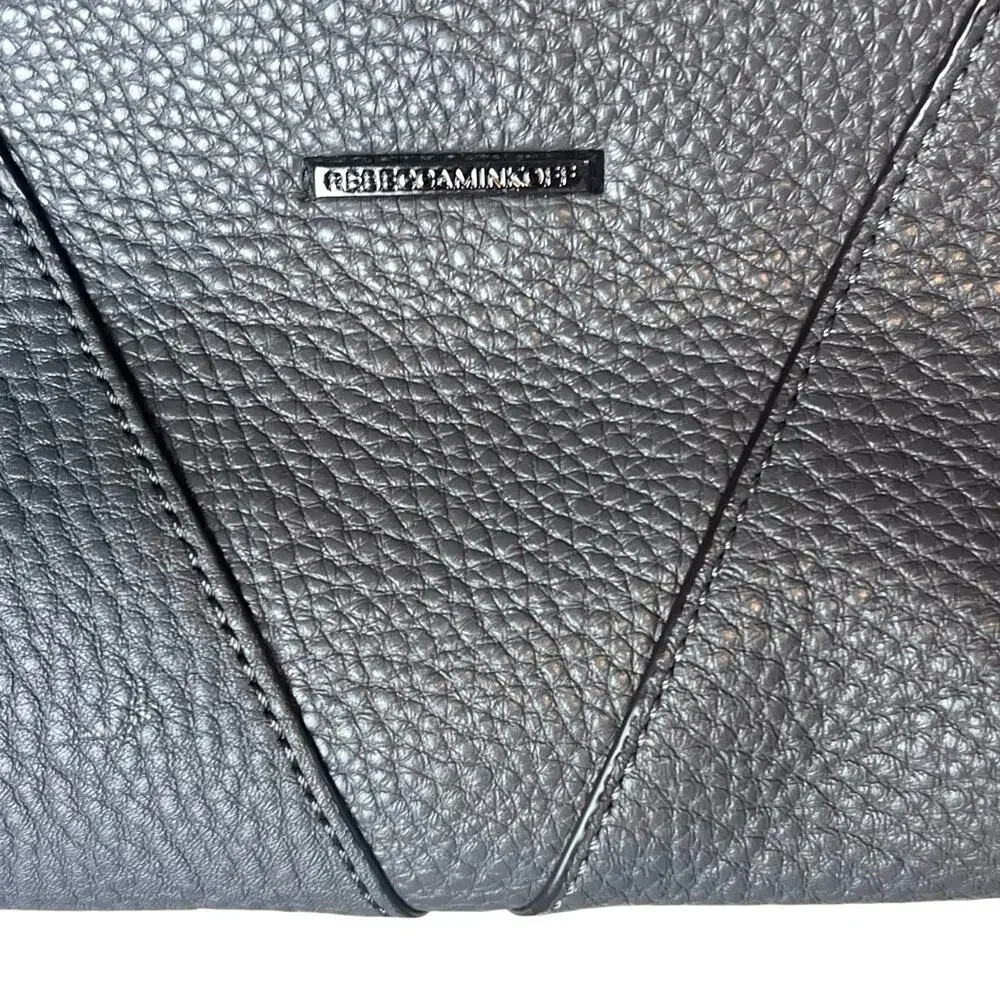 NWT Rebecca Minkoff Moto Double Zip Leather Hobo Shoulder Bag Purse Gray - Picture 8 of 16